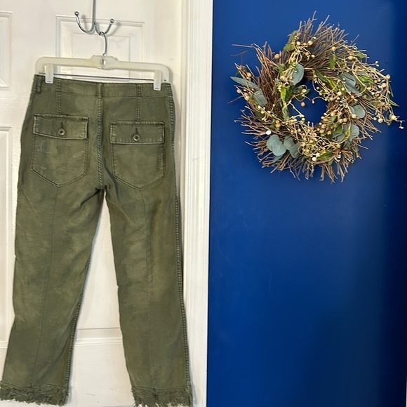 Women’s Free People Stormbringer Green Distressed Straight Leg Pants Size 26 - Picture 8 of 15